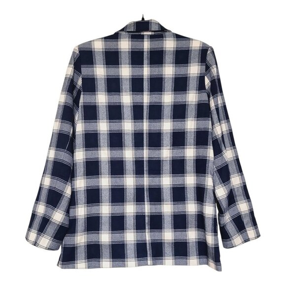 Rollas Horizon Check Flannel Blazer Navy Plaid Double-Breasted Womens 8 Flawless - Picture 6 of 9